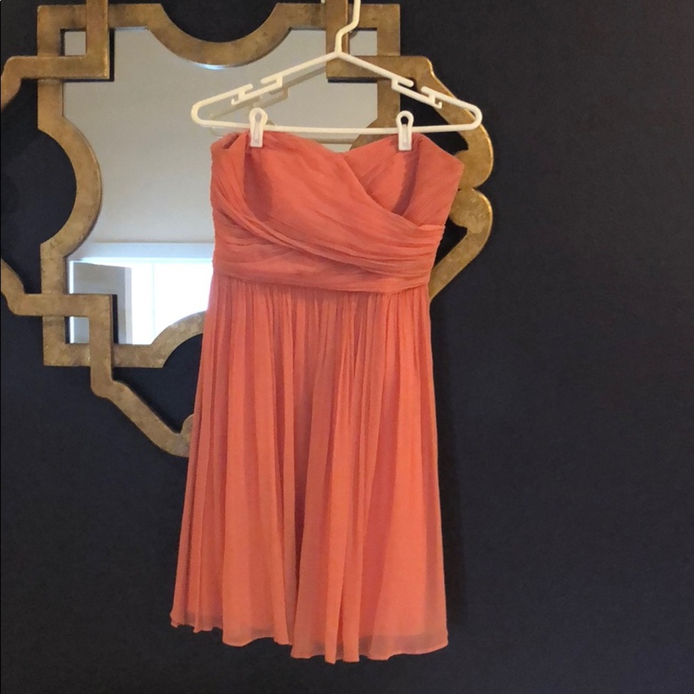 J. Crew coral bridesmaid dress